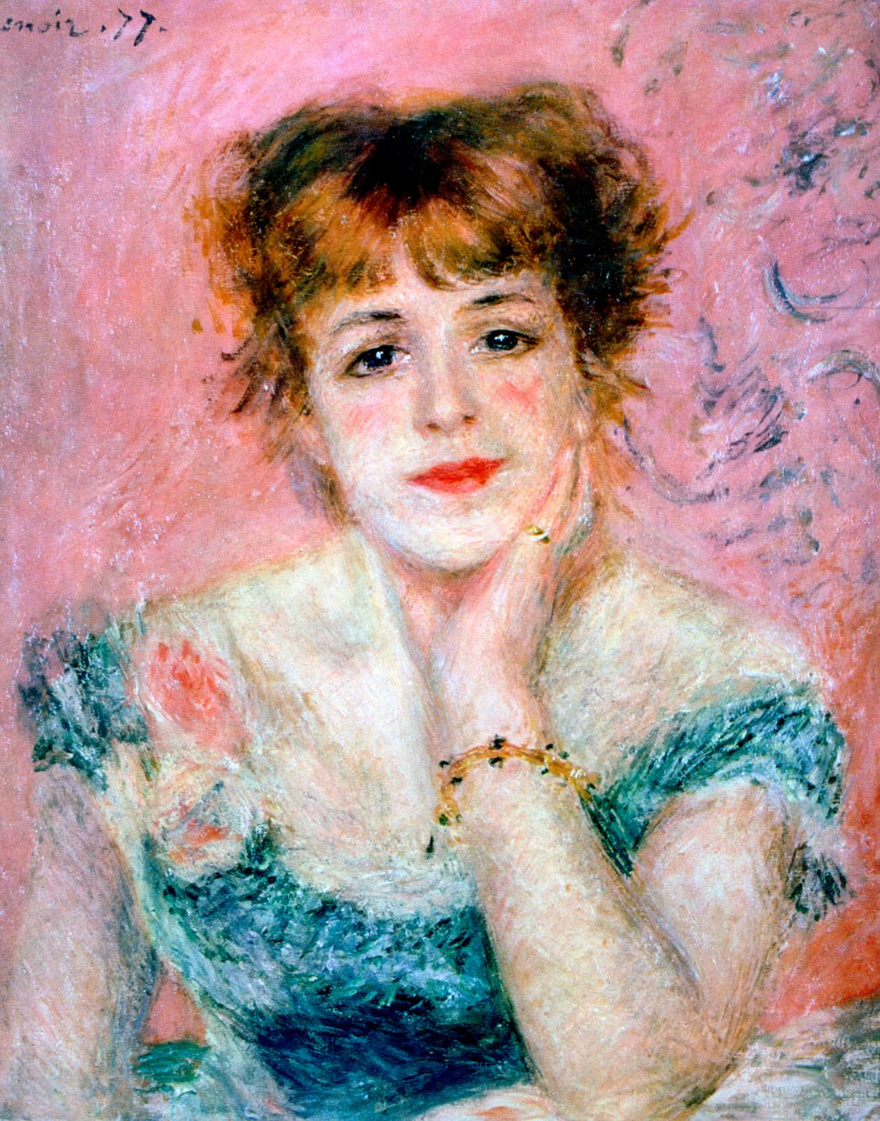 Retrato da atriz Jeanne Samary, 1878 de Pierre Auguste Renoir