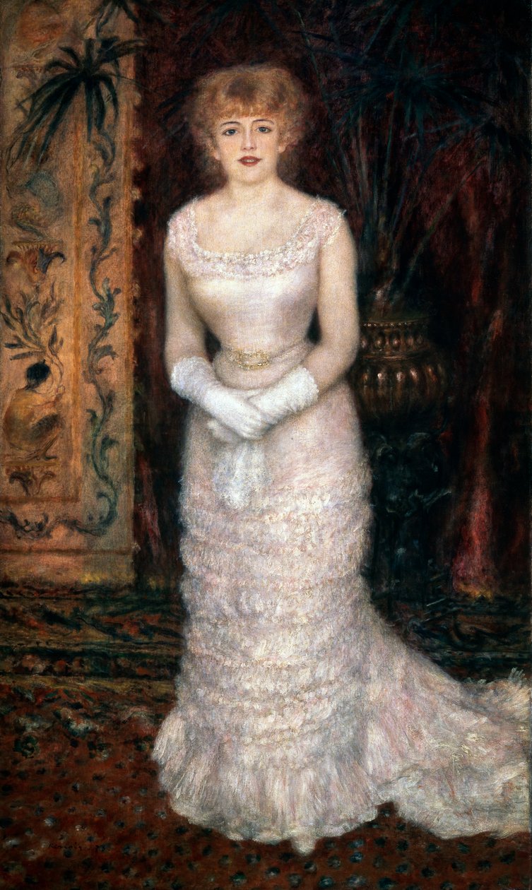 Retrato da atriz Jeanne Samary, 1878. de Pierre Auguste Renoir