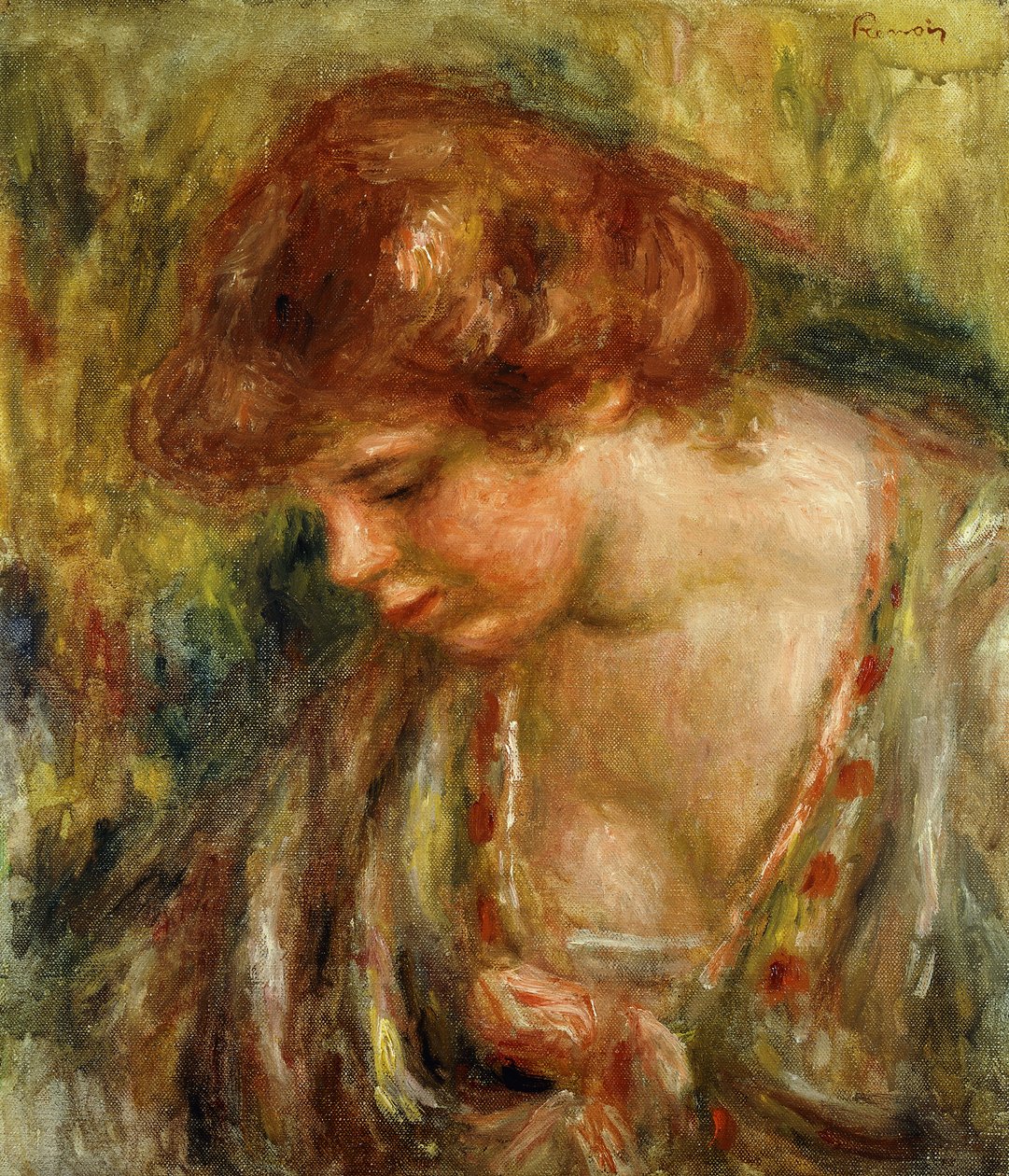 Perfil de Andree com a cabeça inclinada; Perfil de Andree Penchee, c.1917 de Pierre Auguste Renoir