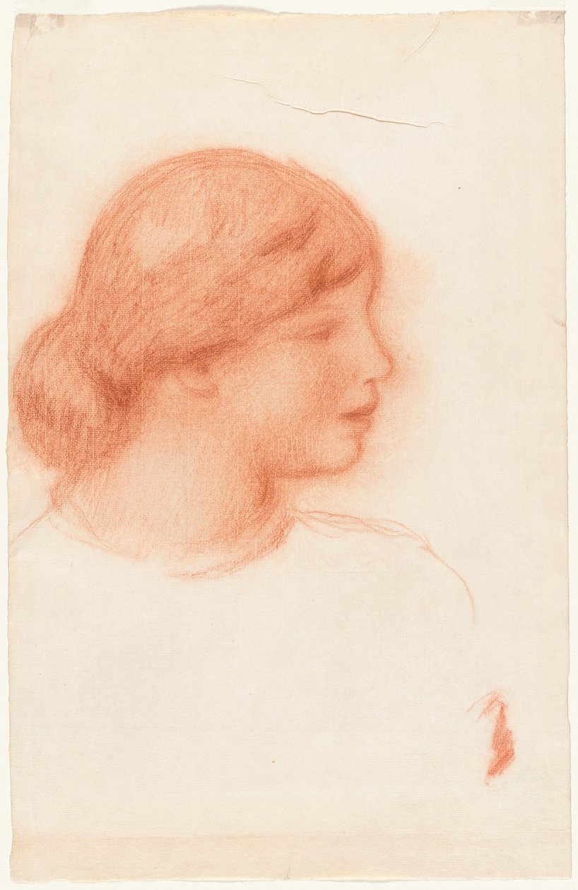 Perfil de uma Jovem Mulher, c. 1910 de Pierre Auguste Renoir