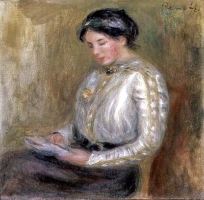 Leitura (óleo sobre tela) de Pierre Auguste Renoir