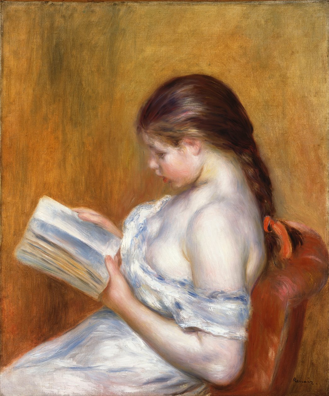 Lendo; La Lecture, 1888 de Pierre Auguste Renoir