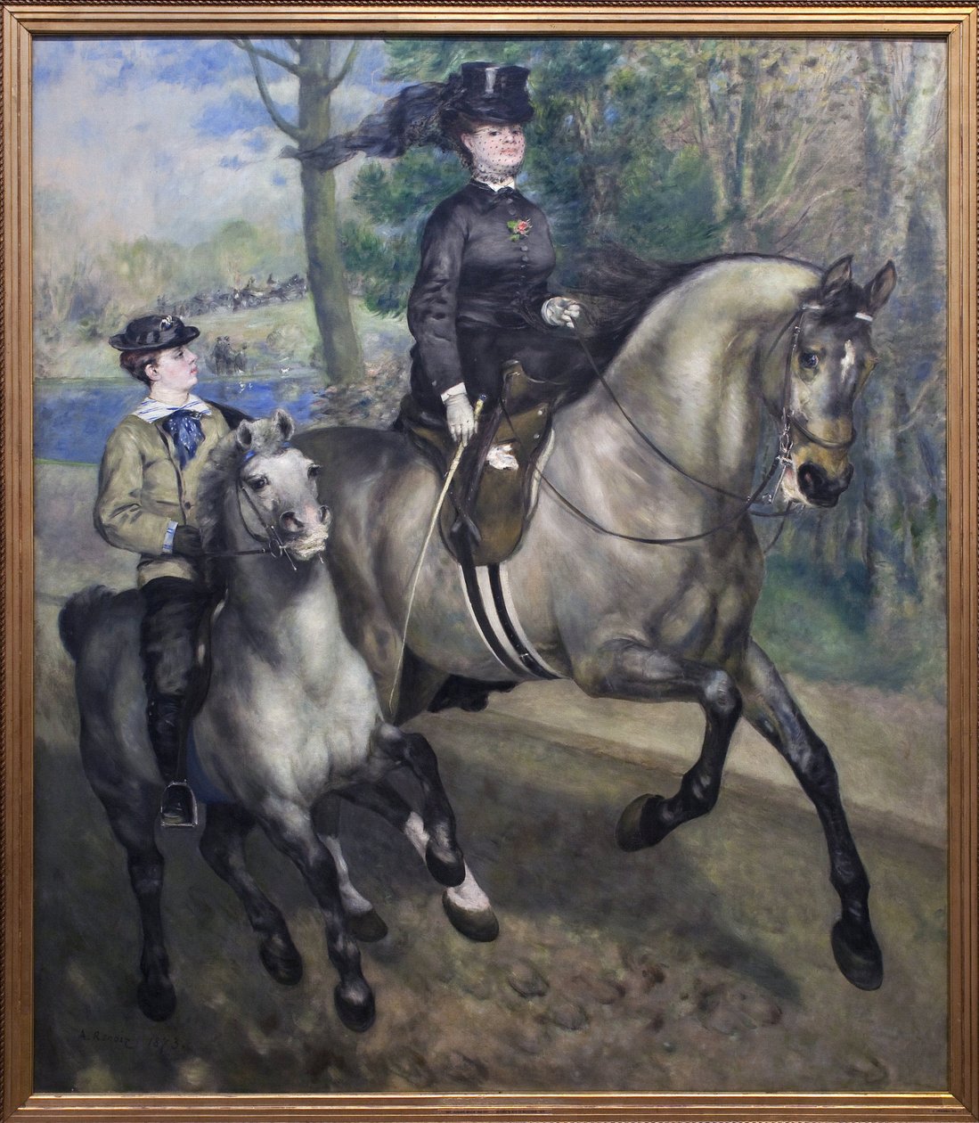 Cavalgando no Bois de Boulogne de Pierre Auguste Renoir