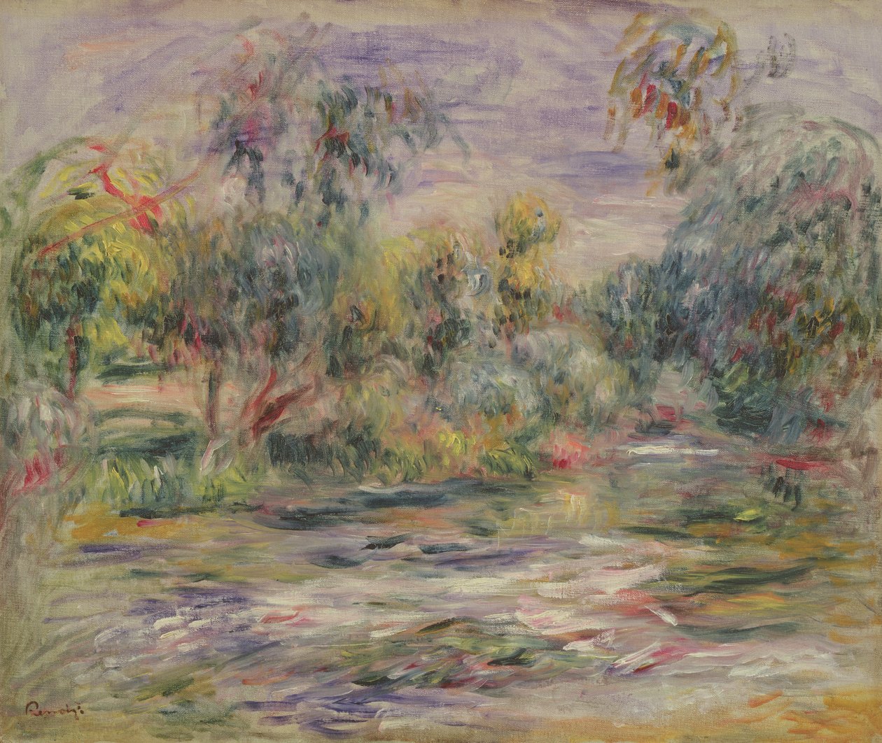 Paisagem do Rio (Blues) (óleo sobre tela) de Pierre Auguste Renoir