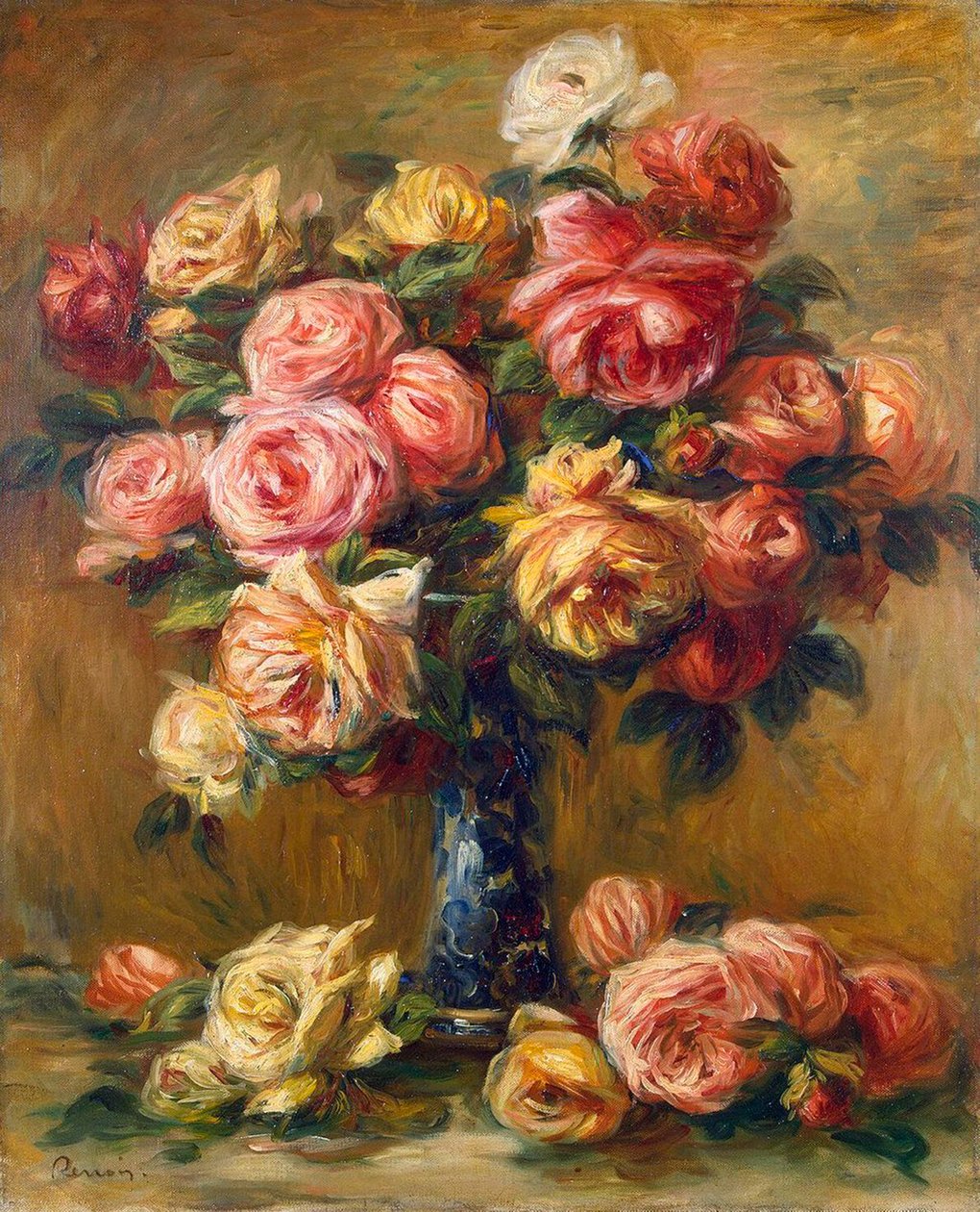 Rosas em um vaso, c1910. de Pierre Auguste Renoir