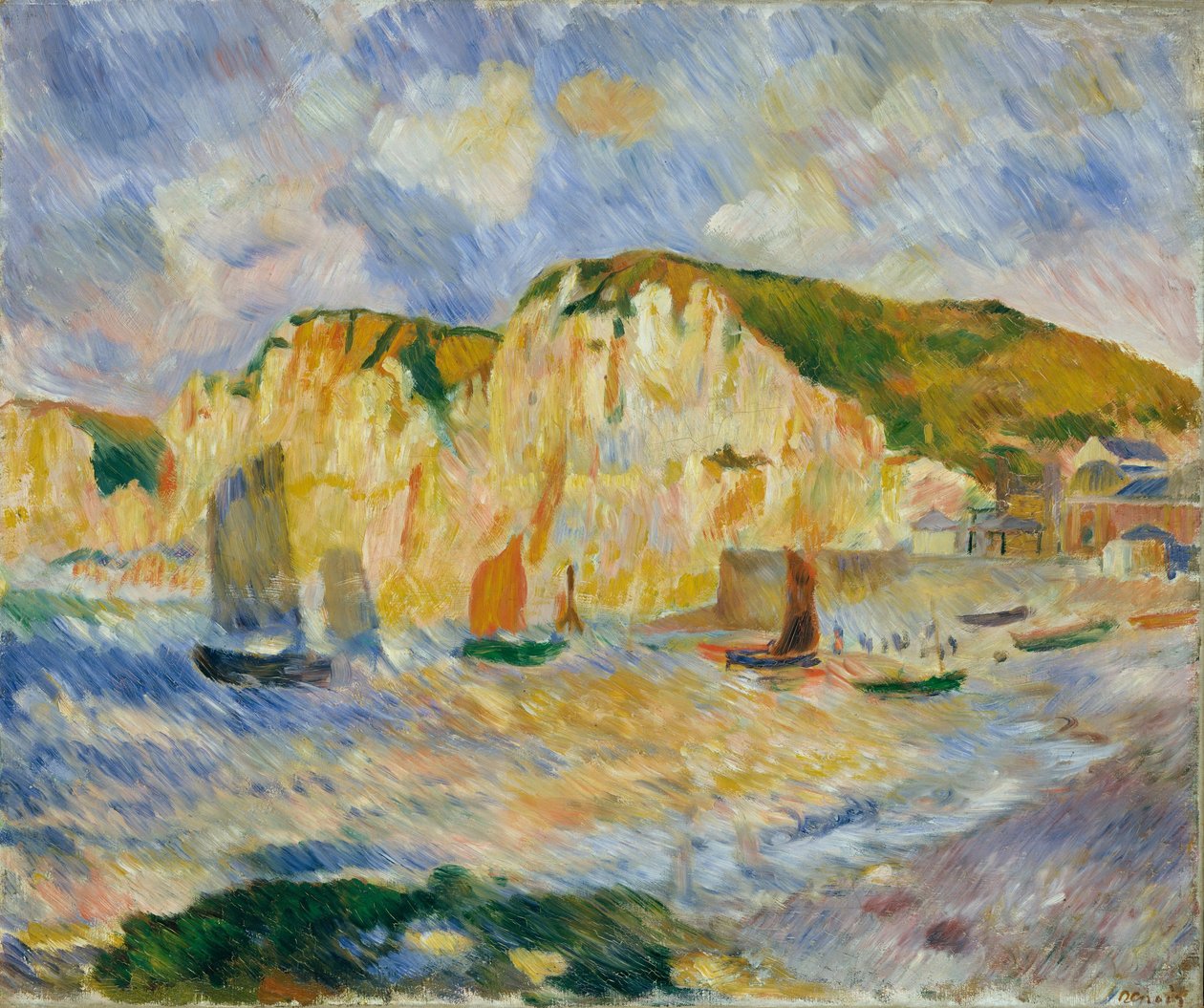 Mar e falésias, c.1885 de Pierre Auguste Renoir