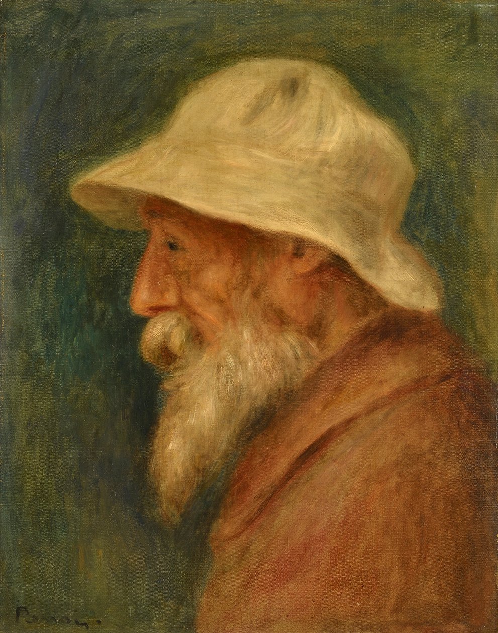 Auto-retrato com chapéu branco par Renoir, Pierre Auguste (1841-1919) de Pierre Auguste Renoir