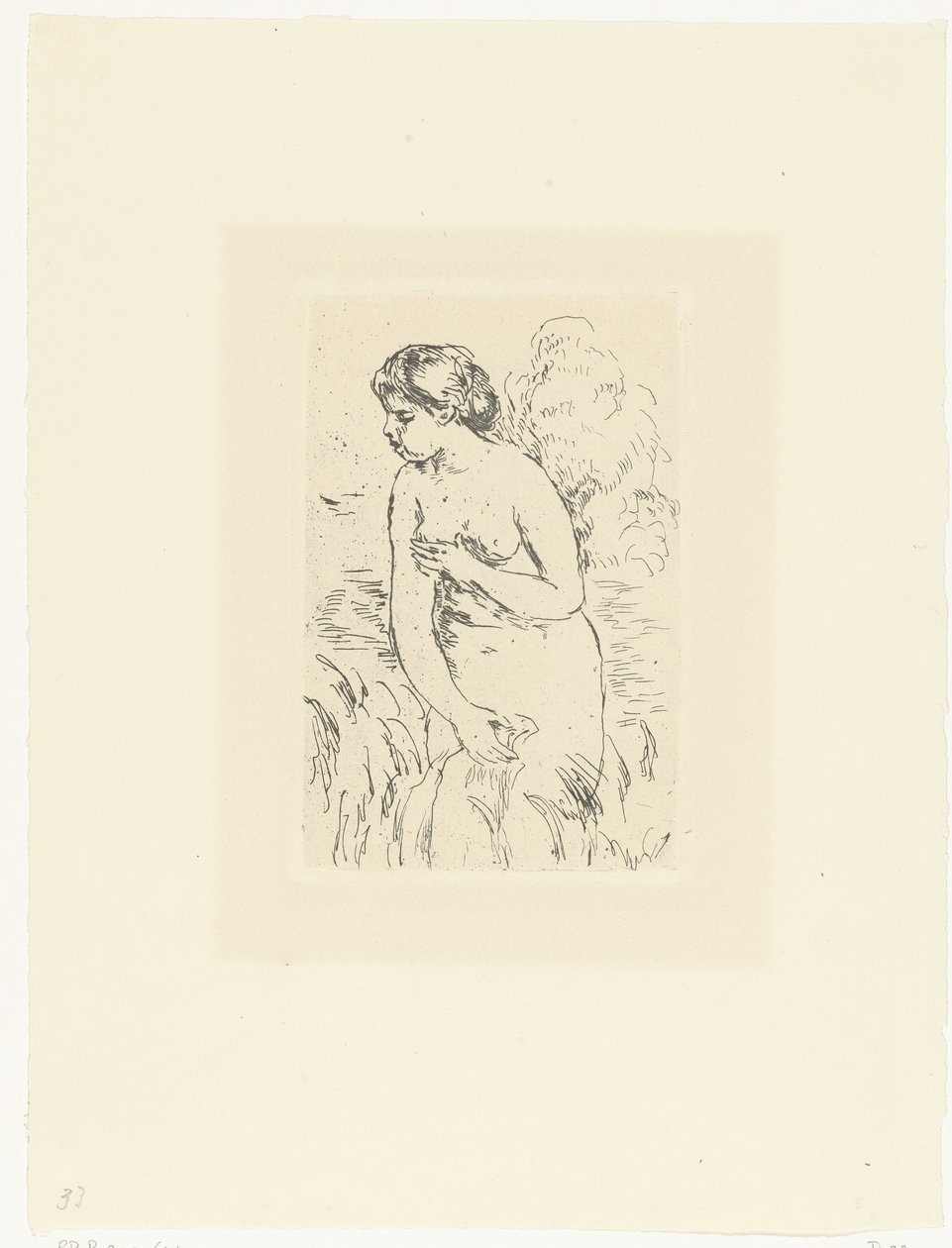 Mulher nua em pé ou banhista
Baigneux debout a mi-jambes de Pierre Auguste Renoir