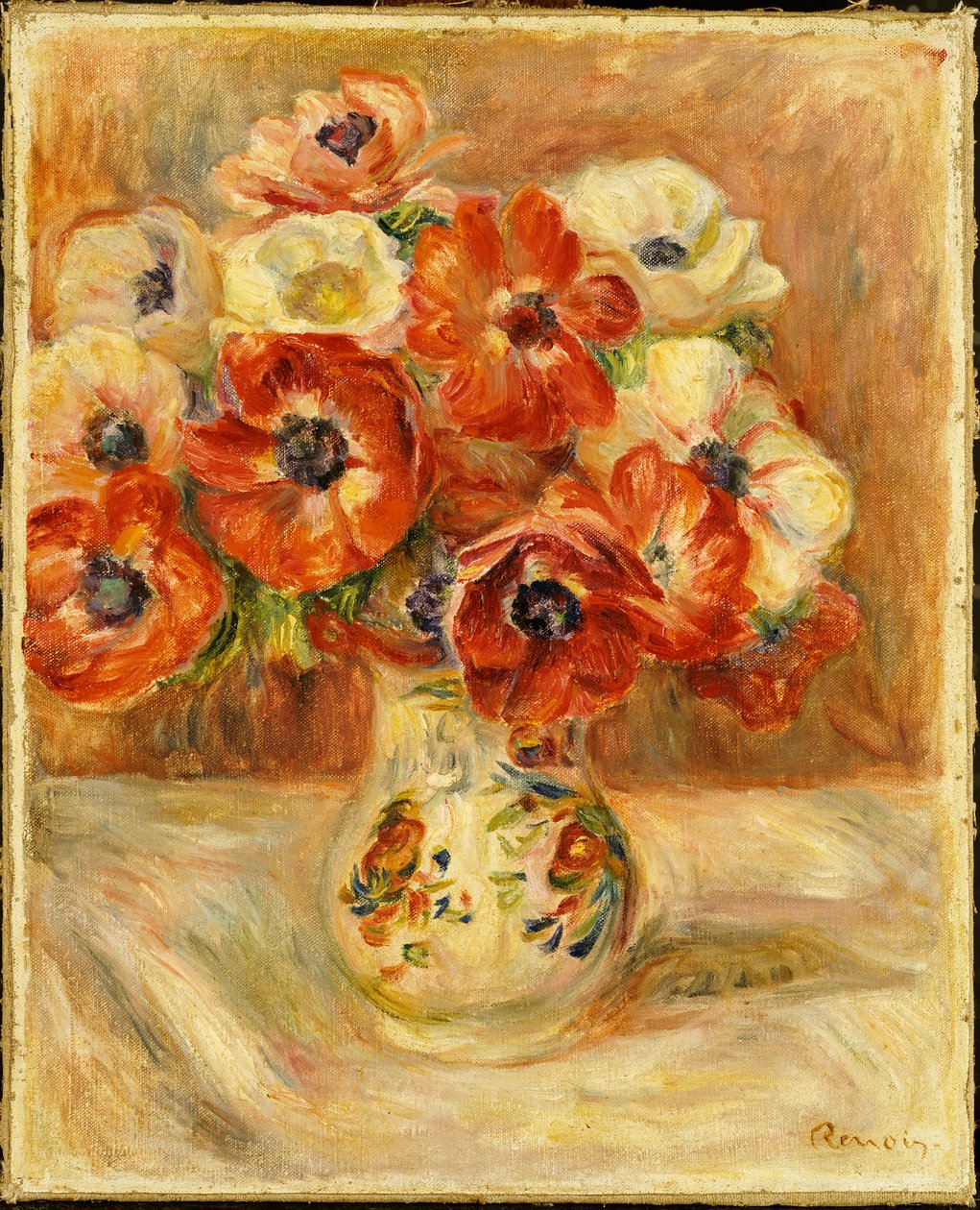 Natureza morta com anêmonas de Pierre Auguste Renoir