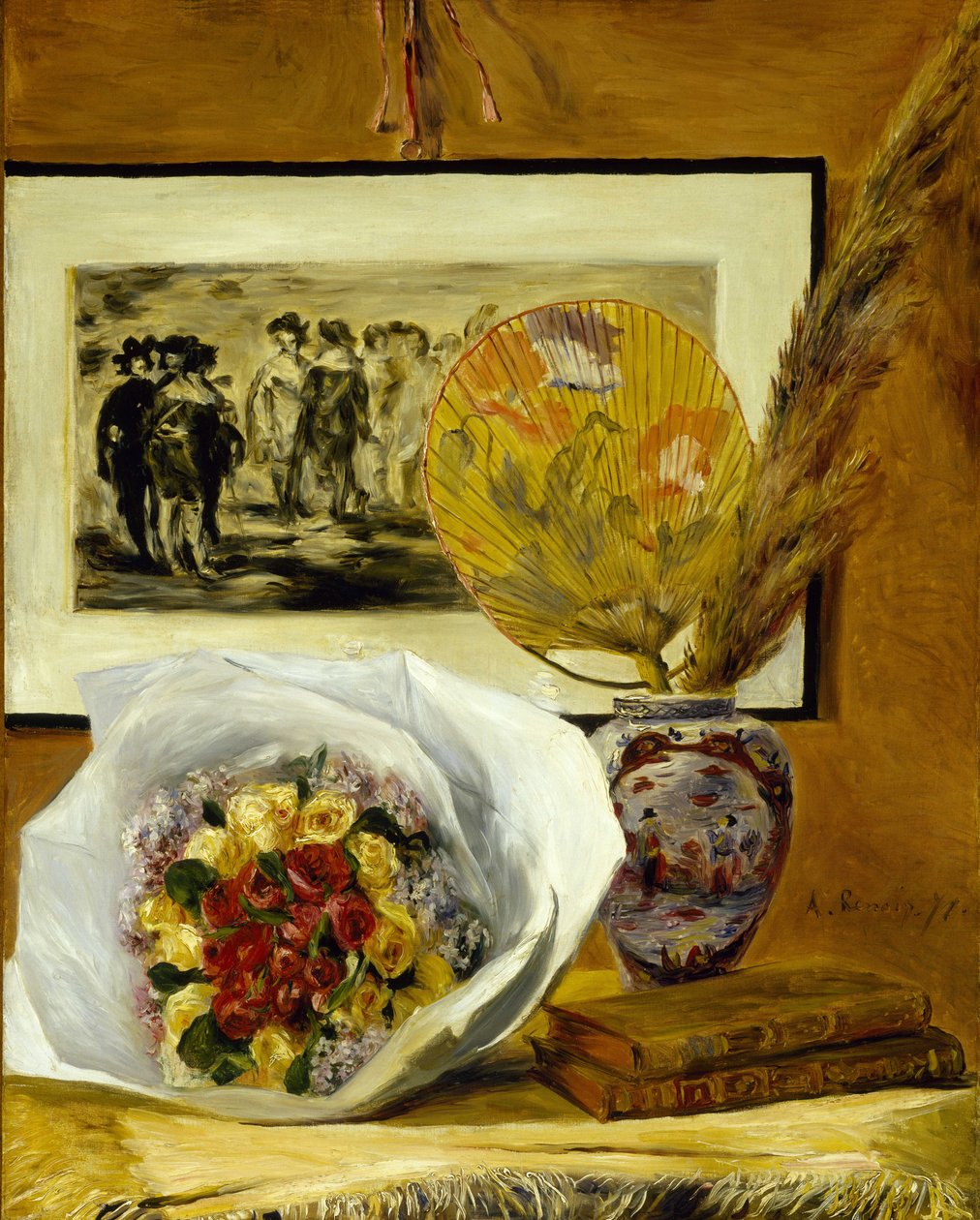 Natureza morta com buquê, 1871 de Pierre Auguste Renoir