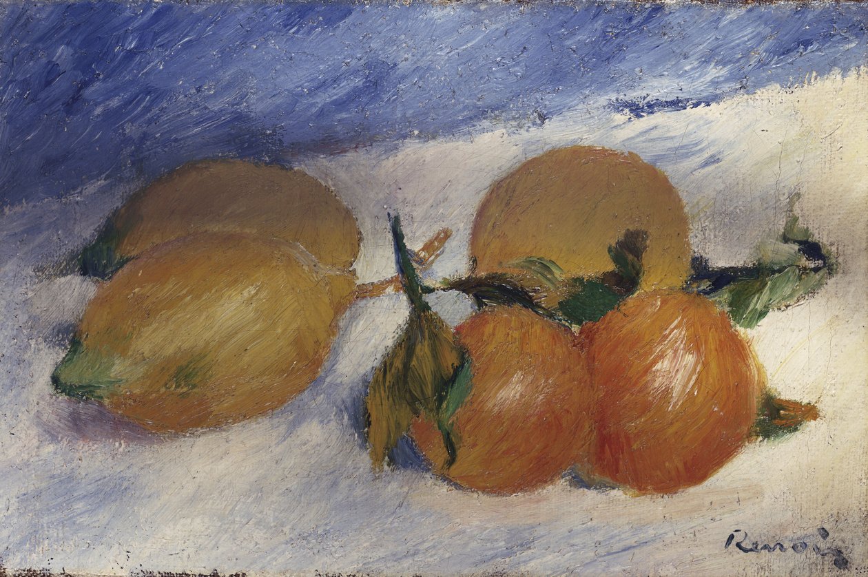 Ainda vida com limões e laranjas, 1881 de Pierre Auguste Renoir