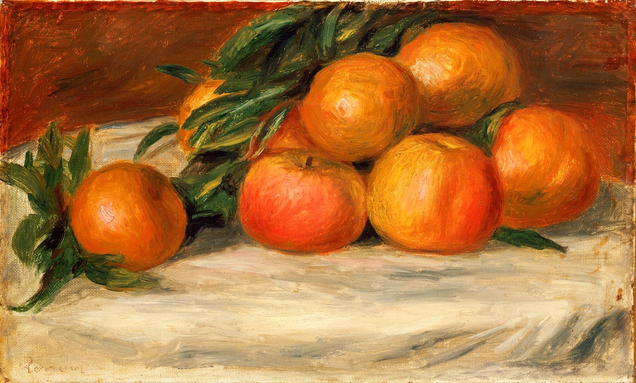 Natureza morta com maçãs e laranjas, c.1901 de Pierre Auguste Renoir