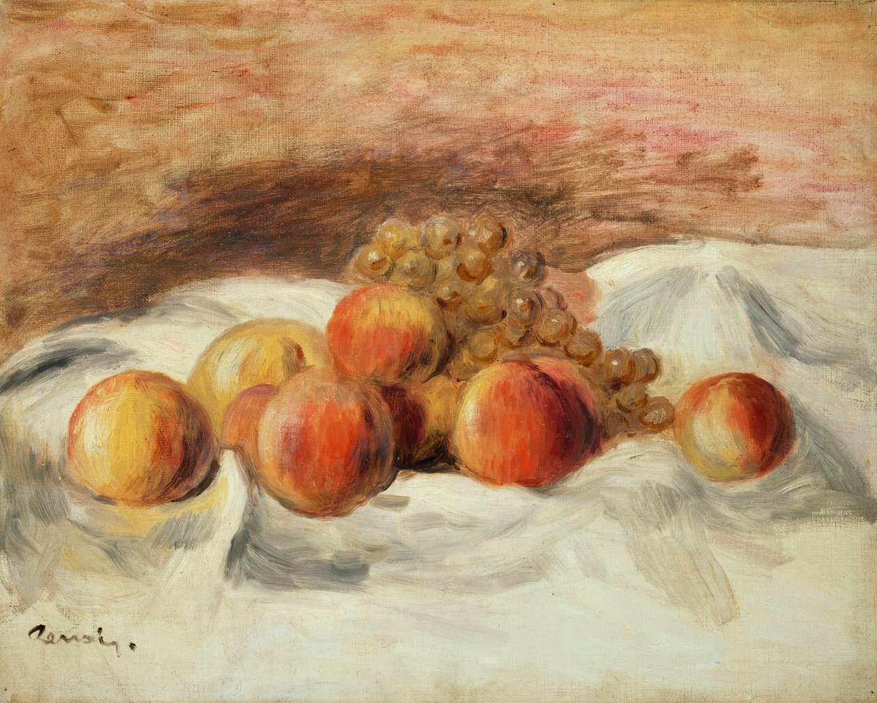 Ainda vida com pêssegos de Pierre Auguste Renoir