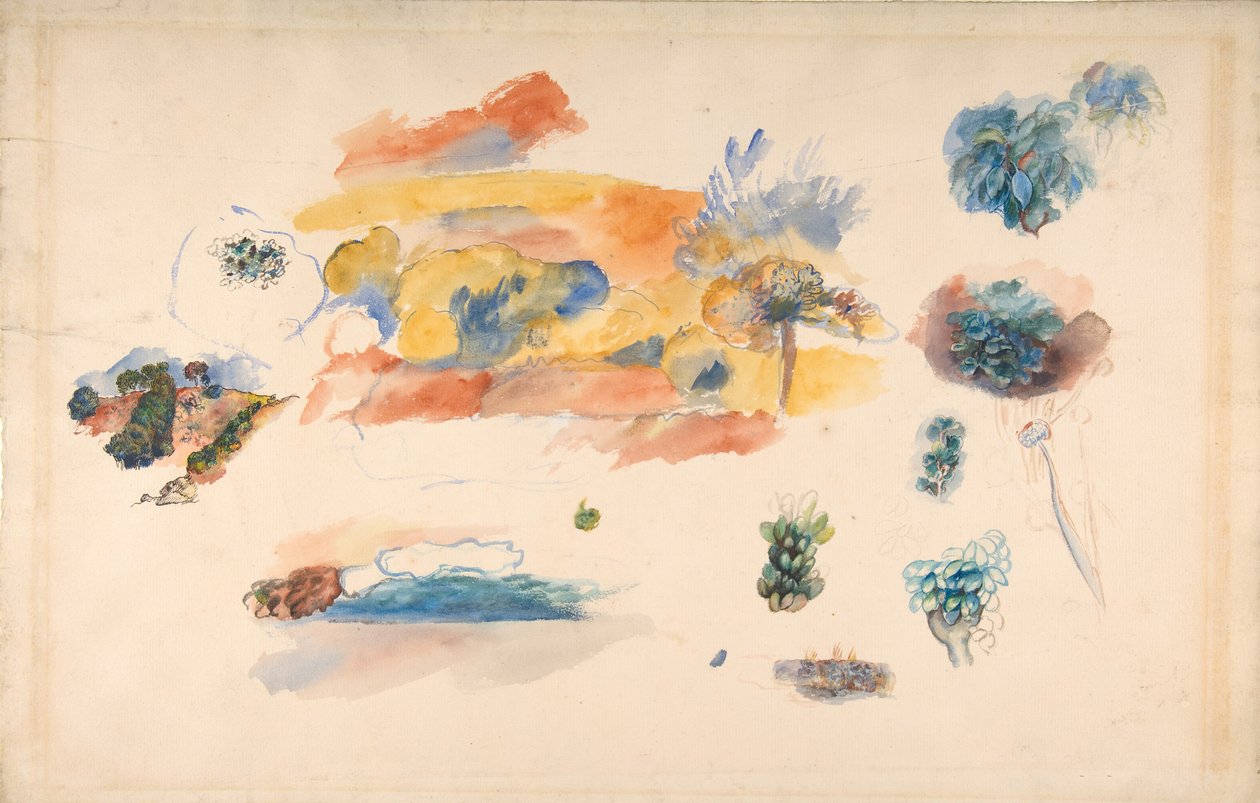Estudos de paisagem, árvores e frutas exóticas, ca. 1885. de Pierre Auguste Renoir