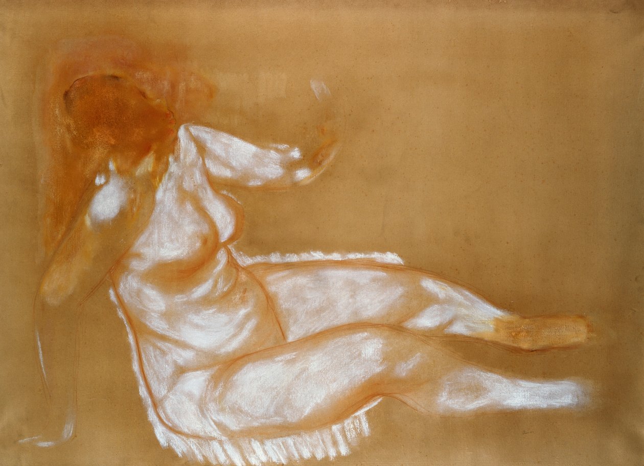 Estudo para Nude Sentado, c.1885 de Pierre Auguste Renoir