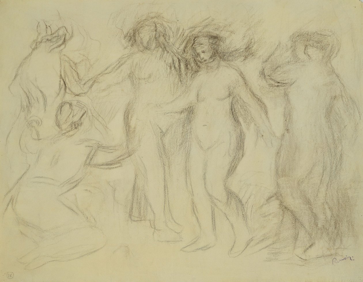 Estudo para o Julgamento de Paris; Estudo para o Jugement de Paris, de Pierre Auguste Renoir