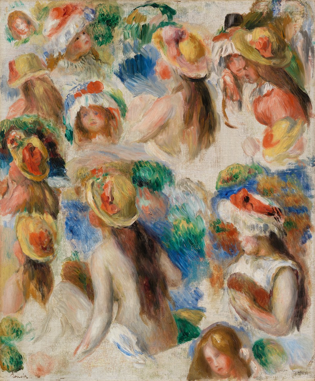 Estudo de cabeças de Pierre Auguste Renoir