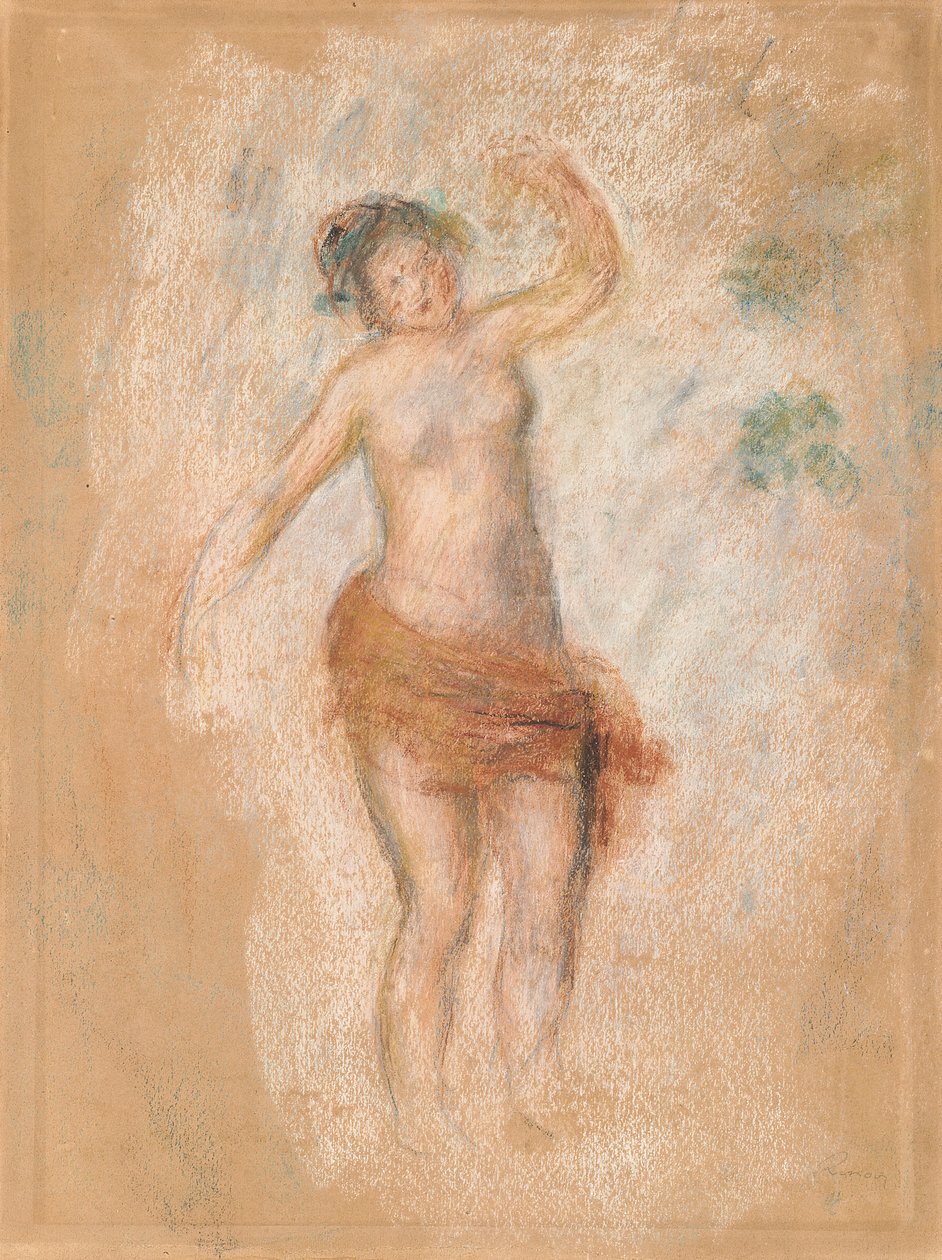 Estudo de uma mulher de fauno dançando para "Édipo Rex", c. 1900 de Pierre Auguste Renoir