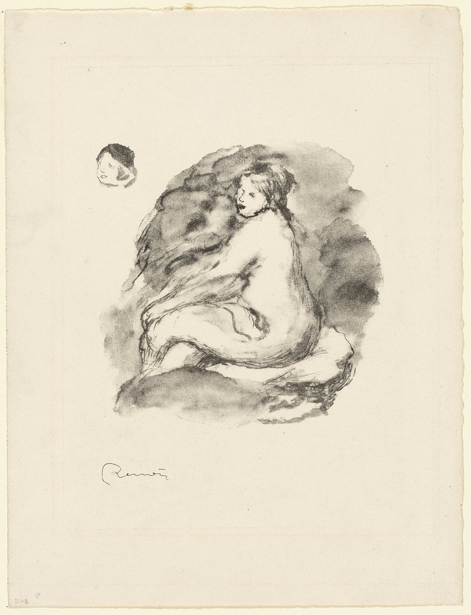 Estudo de uma mulher nua sentada, variante de Pierre Auguste Renoir