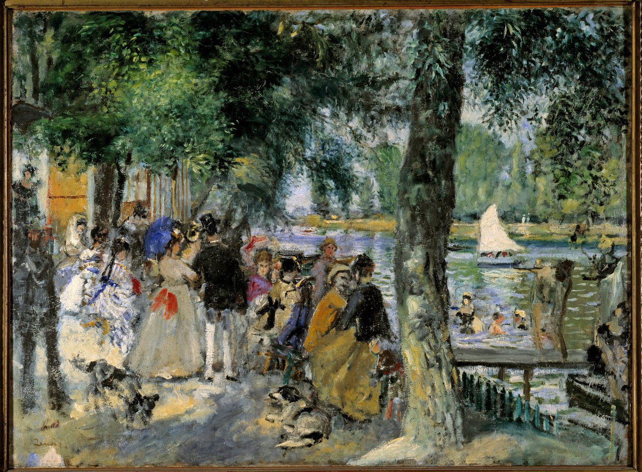 Nadar no Sena ou "La Grenouillere". Bola de café perto de Chatou. Pintura de Pierre Auguste Renoir (1841-1919) 1860 Moscou, Museu Pushkin de Pierre Auguste Renoir