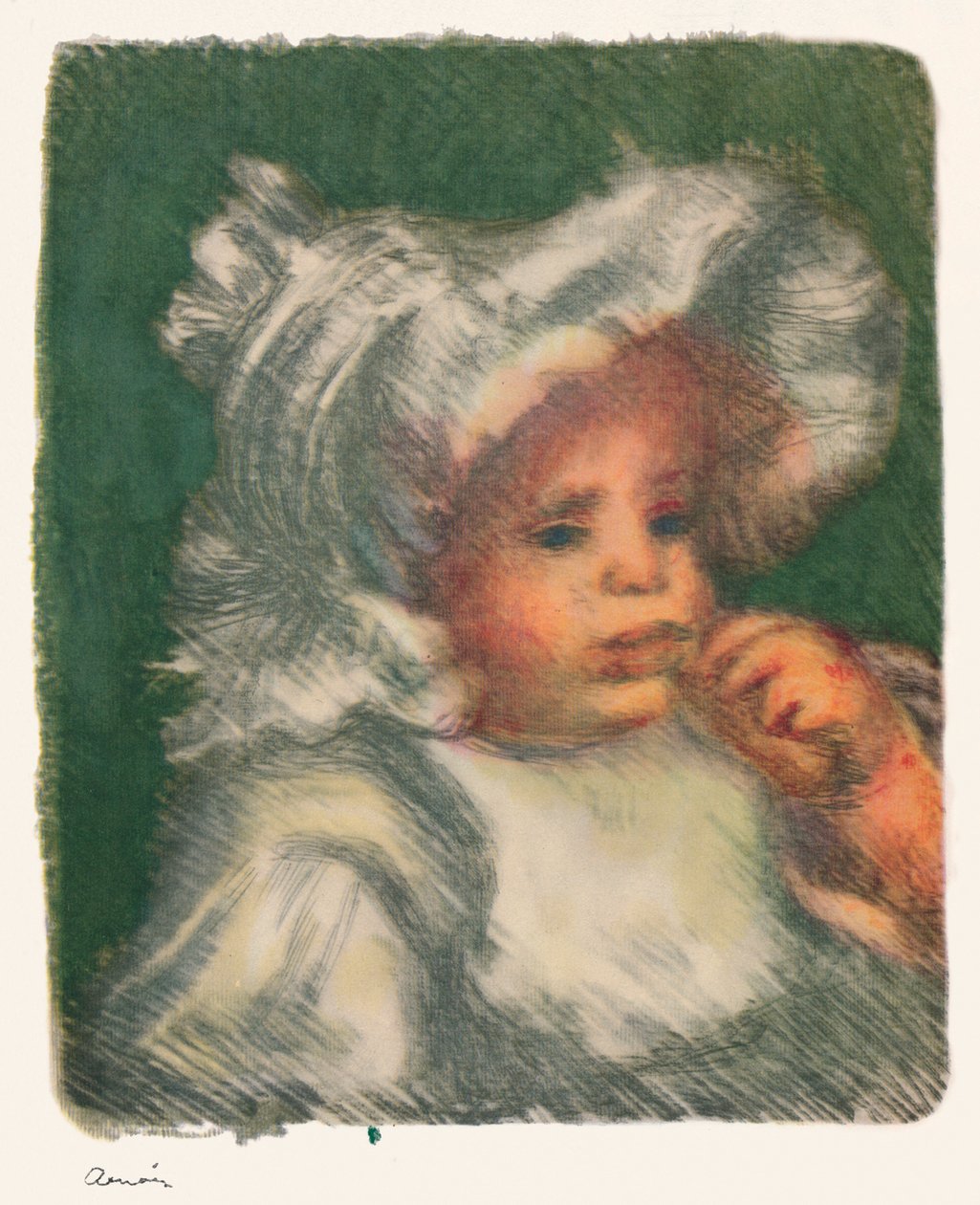 A criança com o biscoito, c.1898-1899, 1946 de Pierre Auguste Renoir