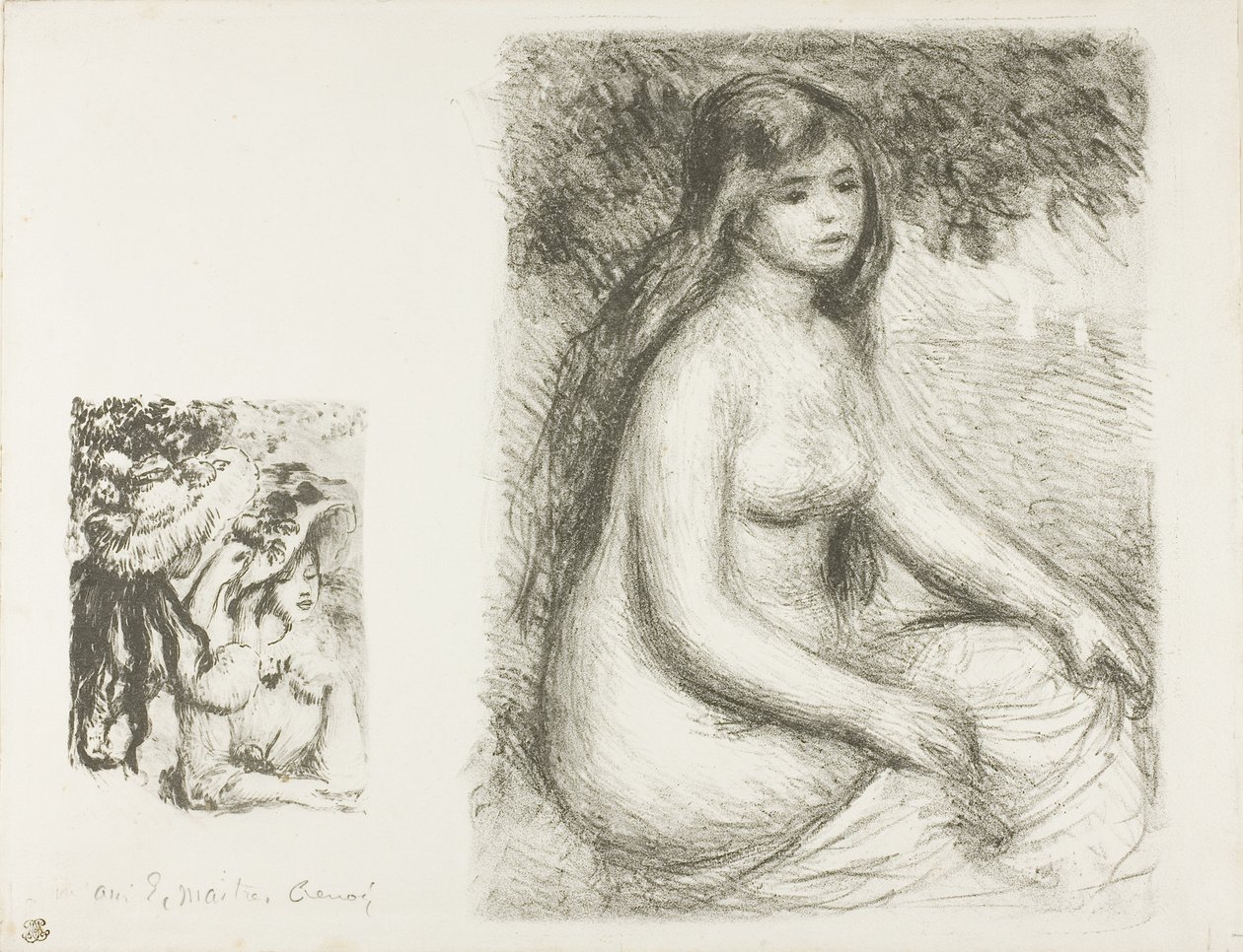O chapéu alfinetado e o banhista de Pierre Auguste Renoir