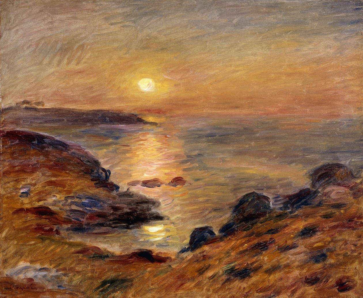 O pôr do sol em Douarnenez; Camada de sol em Douarnenez, 1883 de Pierre Auguste Renoir