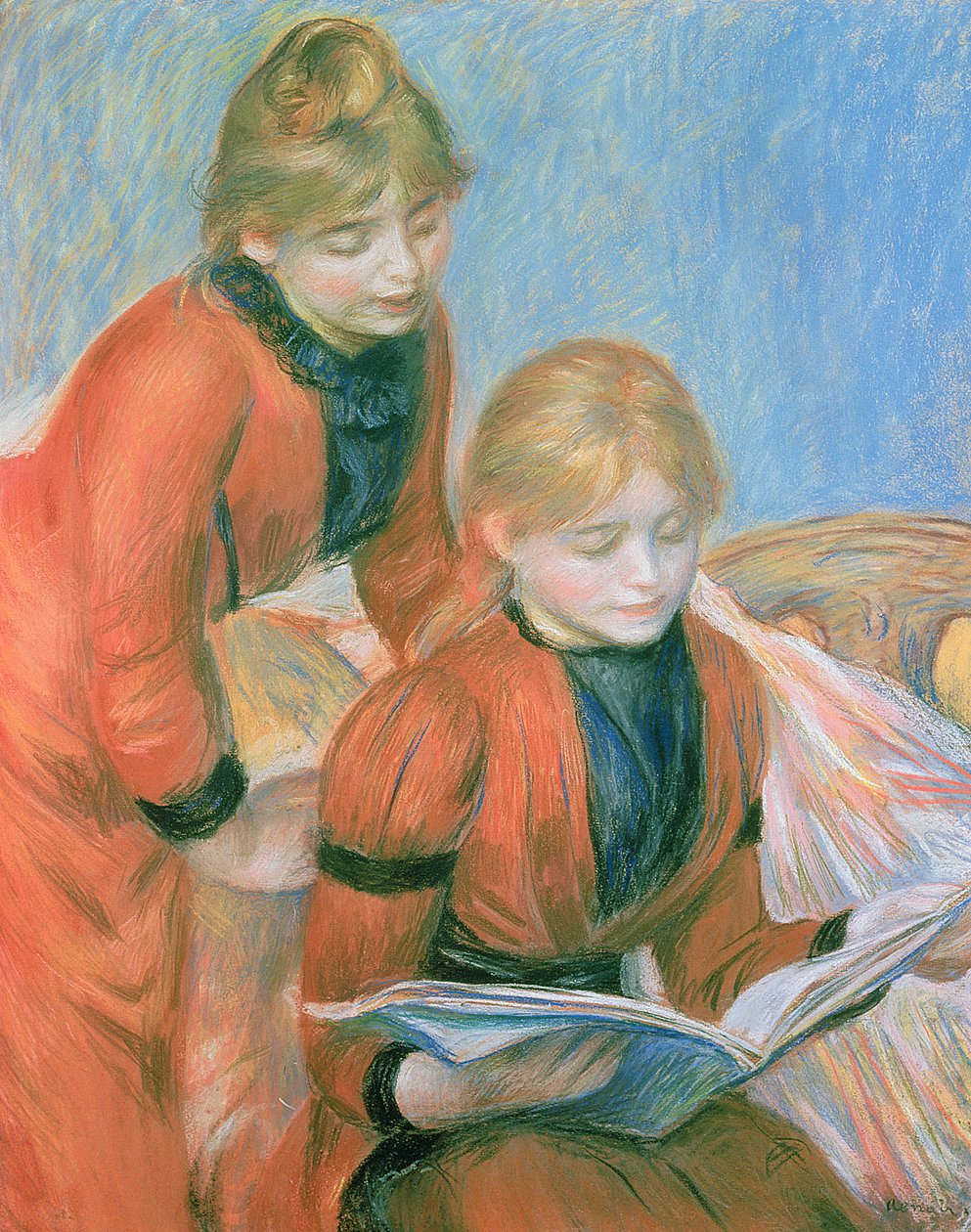 As Duas Irmãs (pastel) de Pierre Auguste Renoir