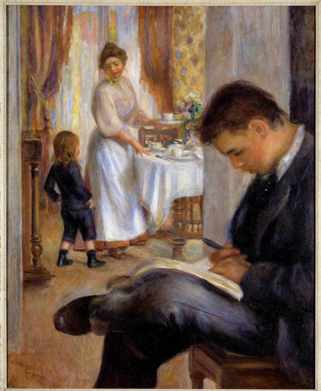 O pequeno-almoço em Berneval Painting de Pierre Auguste Renoir (1841-1919) 1898 Colecção privada de Pierre Auguste Renoir