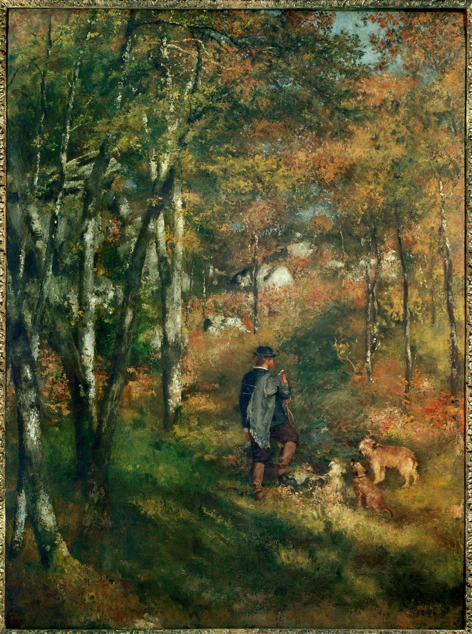 O pintor Lecoeur no bosque de Fontainebleau (óleo sobre tela) de Pierre Auguste Renoir