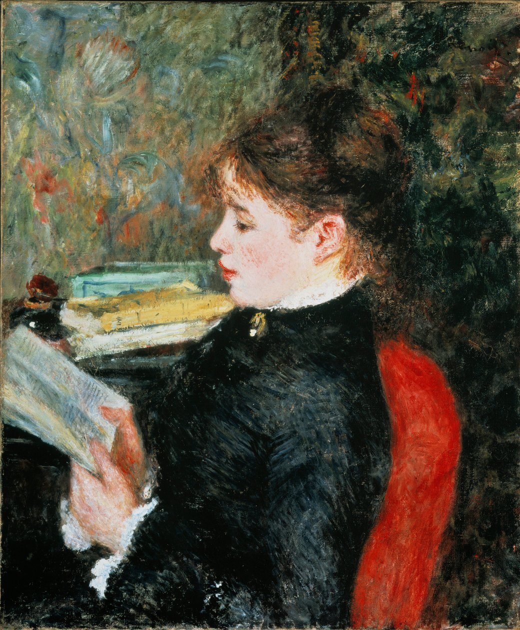 A leitora (Mulher que lê). Pintura de Pierre Auguste Renoir (Pierre-Auguste de Pierre Auguste Renoir