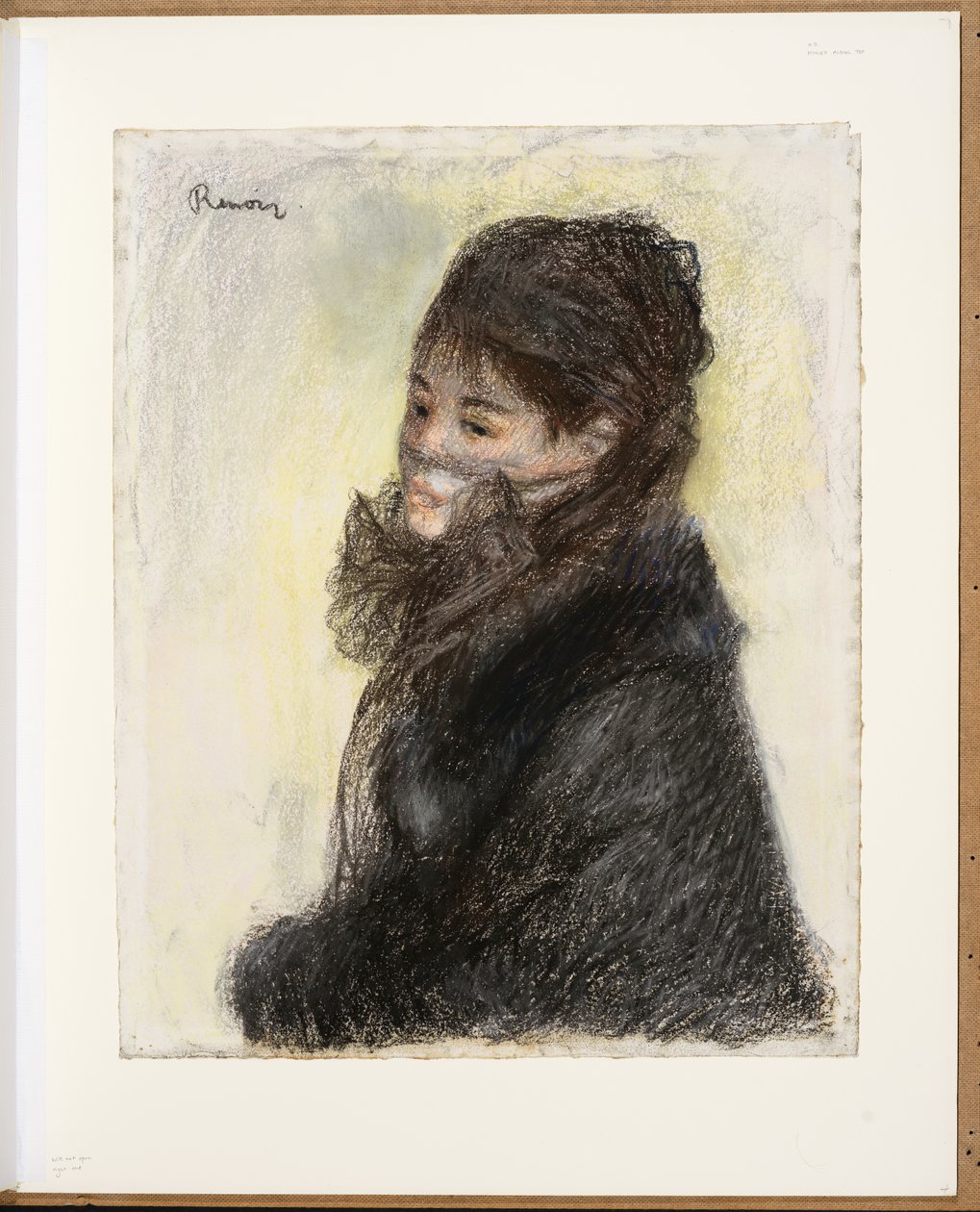 A mulher velada, c.1877-79 (giz, pastel, papel) de Pierre Auguste Renoir