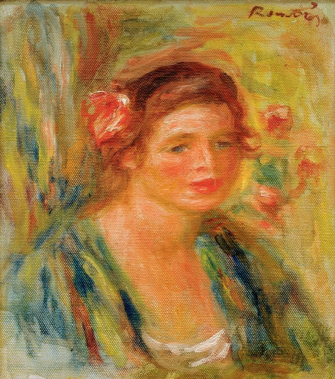 Cabeça de mulher jovem (retrato de Gabrielle) de Pierre Auguste Renoir