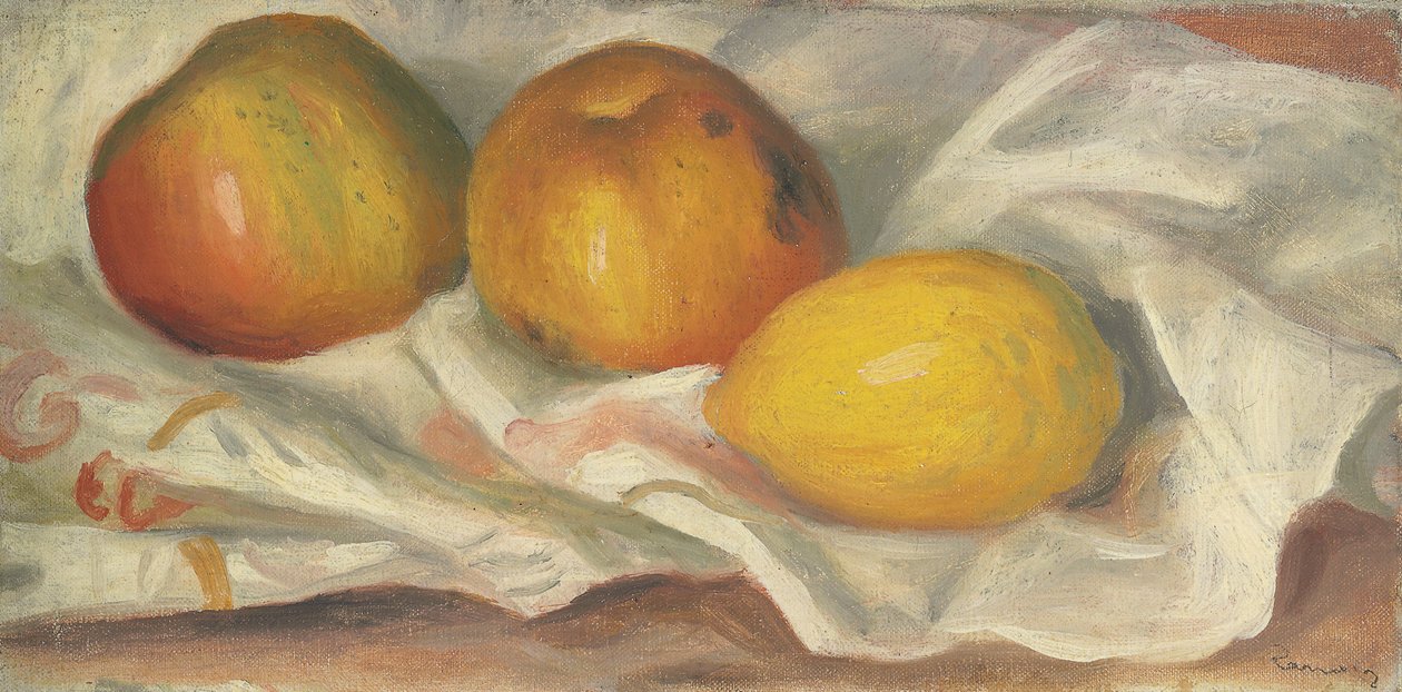 Duas maçãs e um limão de Pierre Auguste Renoir