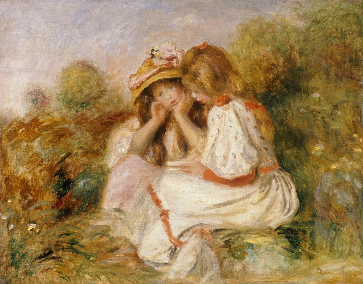 Duas meninas, c.1890 de Pierre Auguste Renoir