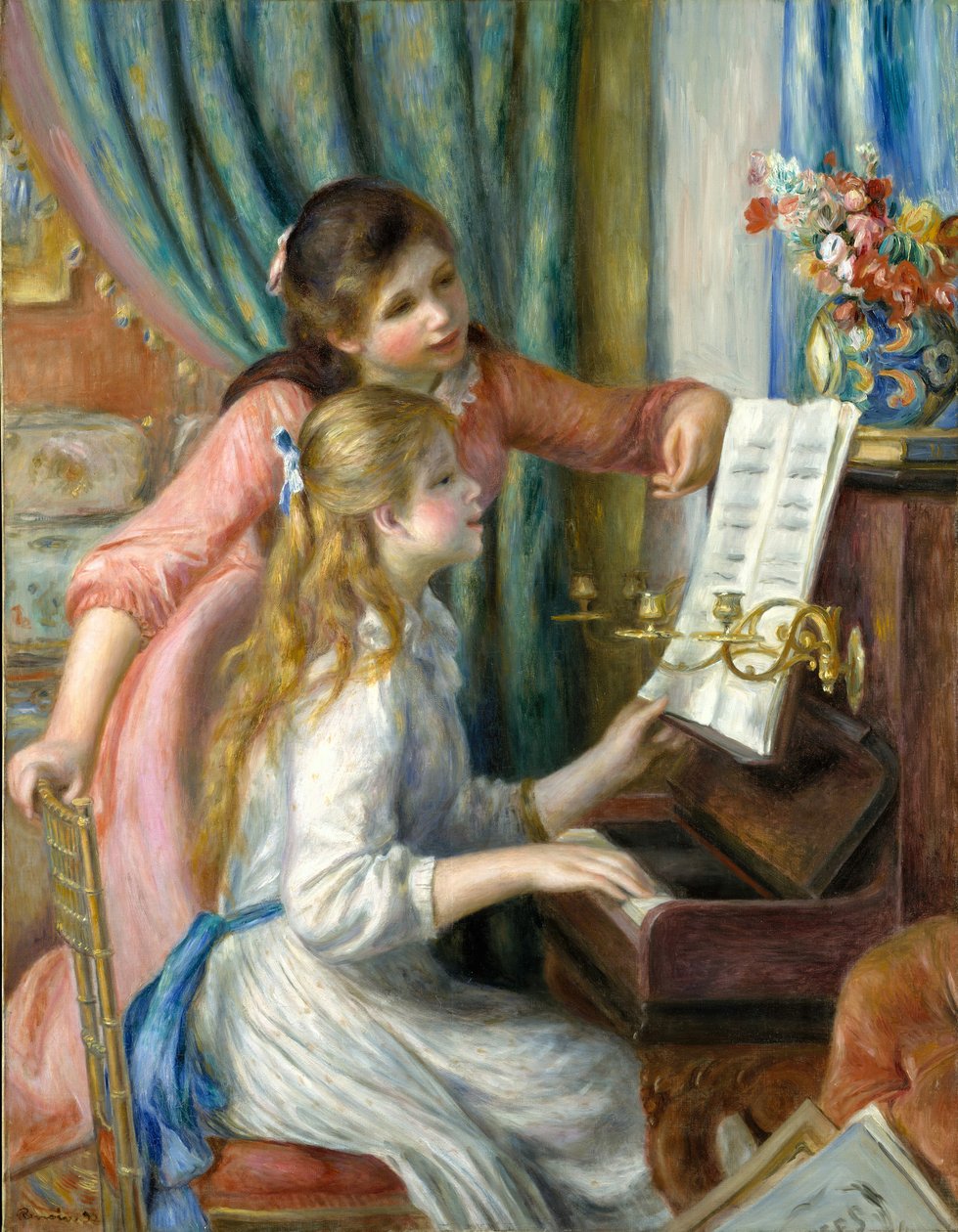 Duas raparigas no piano, 1892. de Pierre Auguste Renoir