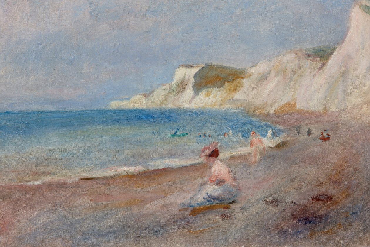 Praia de Varengeville; Praia de Varengeville, c. 1880 de Pierre Auguste Renoir