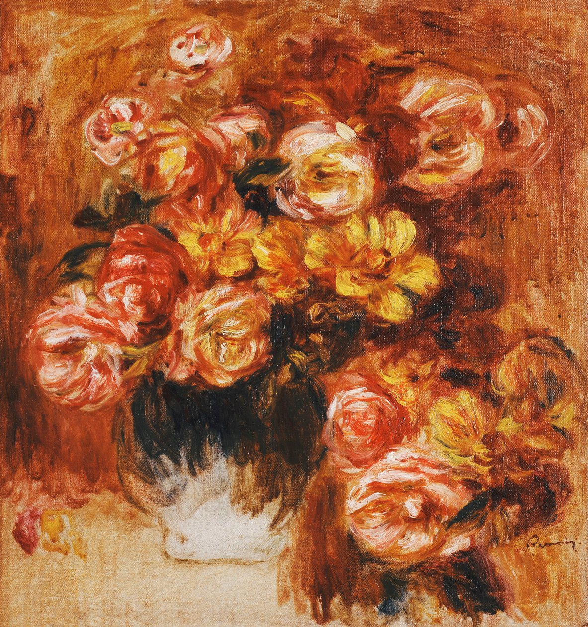Vaso de rosas; Vaso de rosas, de Pierre Auguste Renoir