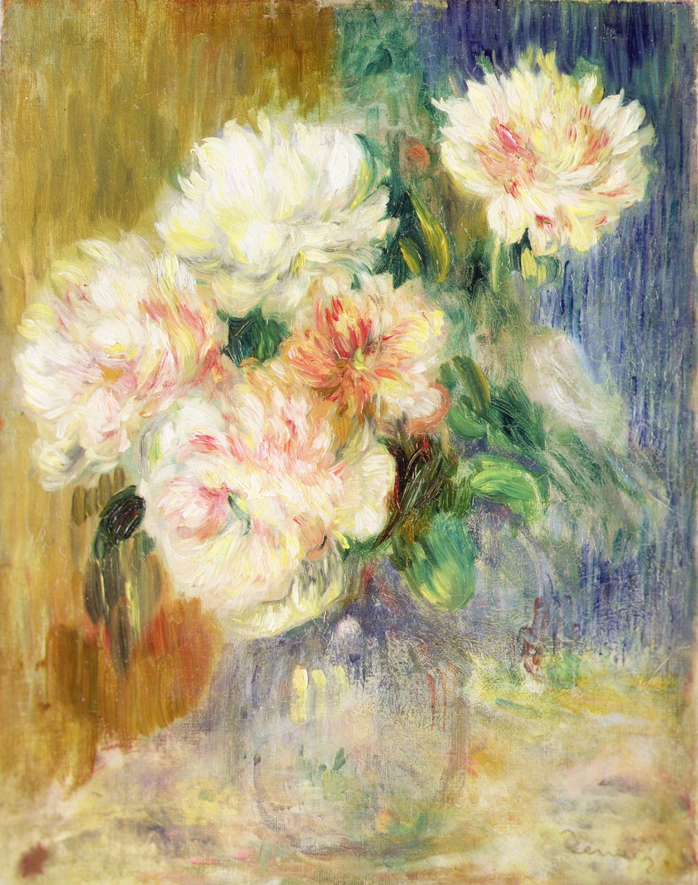 Vaso com Peônias (óleo sobre tela) de Pierre Auguste Renoir