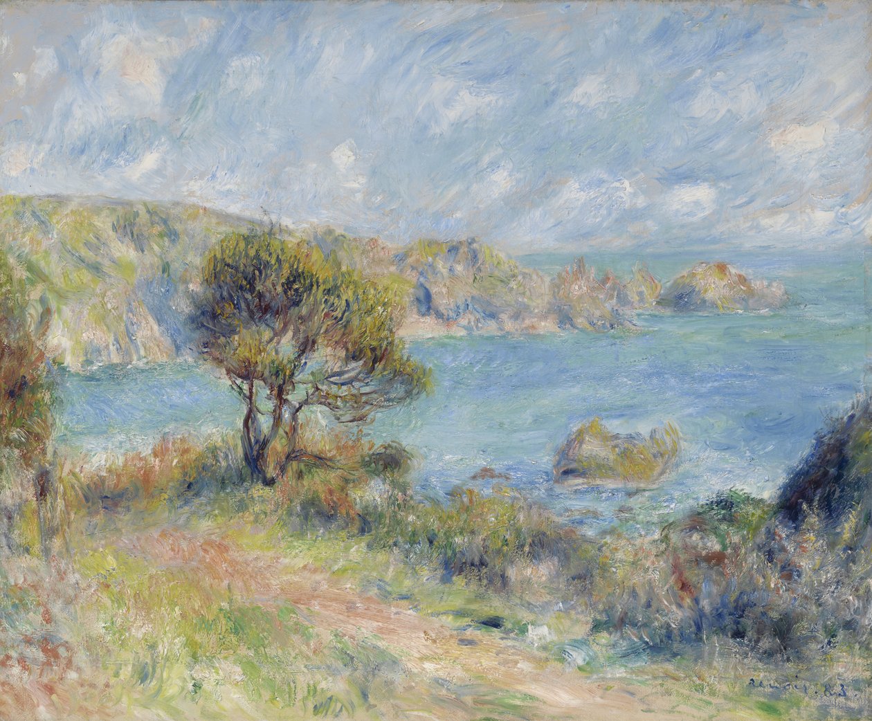 Vista em Guernsey, 1883 de Pierre Auguste Renoir
