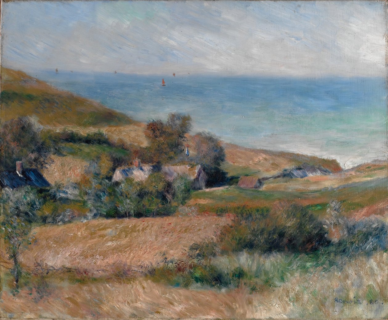 Vista do litoral perto de Wargemont na Normandia, 1880 de Pierre Auguste Renoir