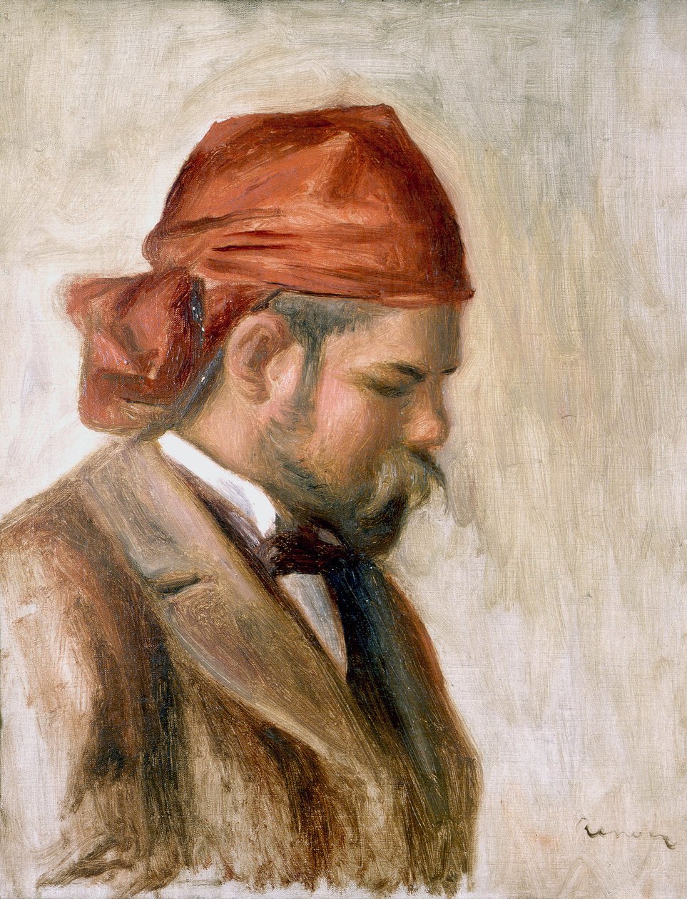 Vollard com um lenço vermelho de Pierre Auguste Renoir
