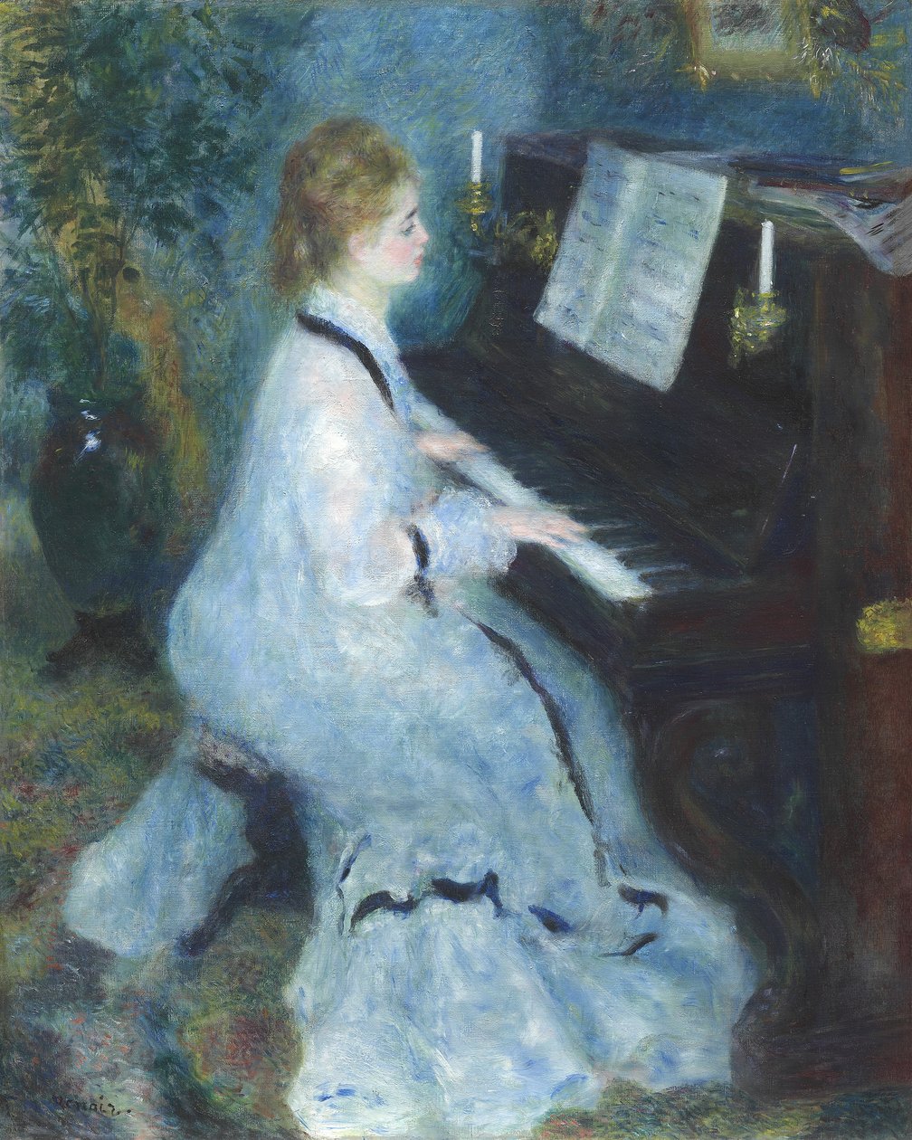 Mulher ao piano, 1875-76 de Pierre Auguste Renoir
