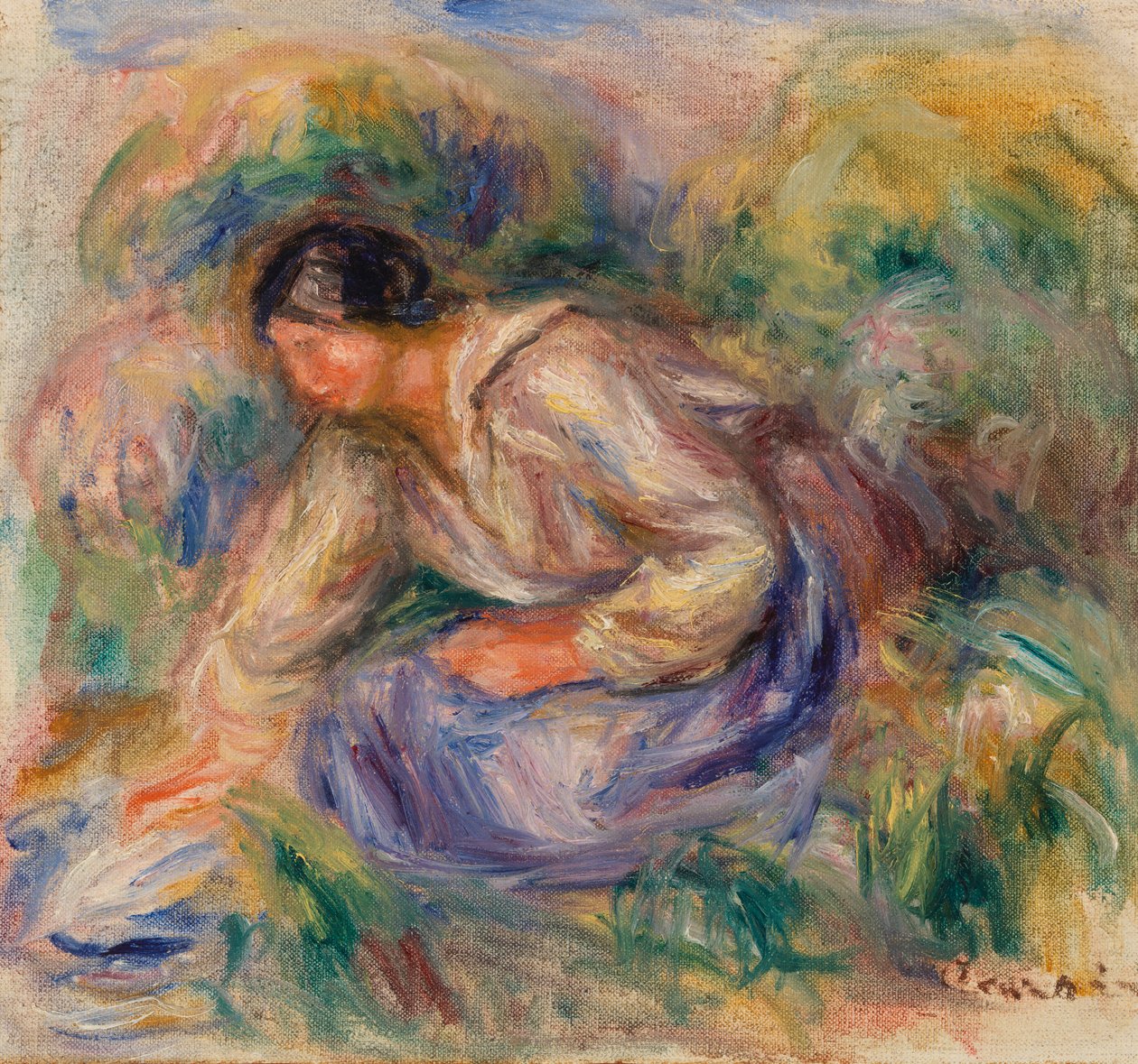 Mulher de saia azul de Pierre Auguste Renoir