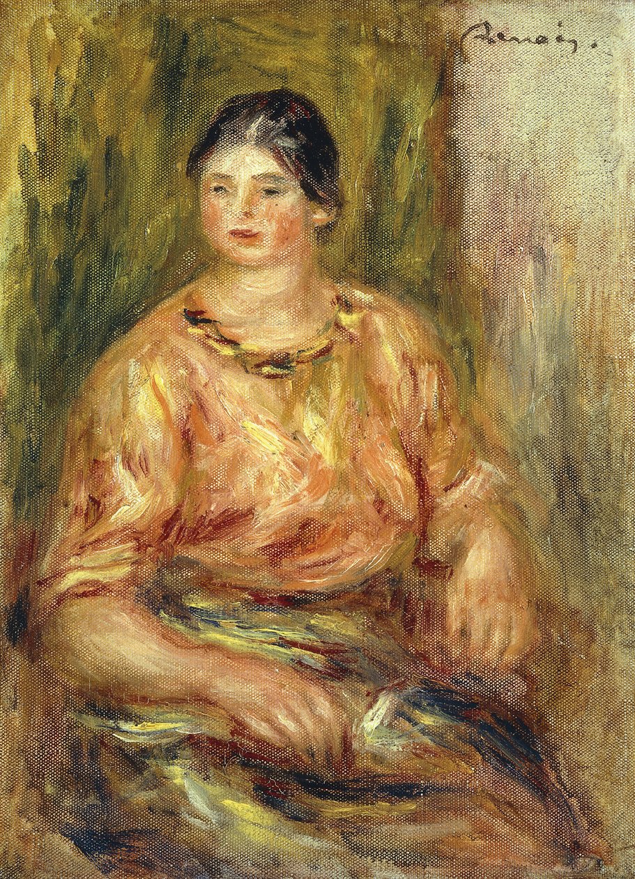 Mulher com Rose Corsage; Femme au Corsage Rose de Pierre Auguste Renoir