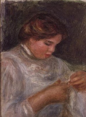 Mulher com Tesoura de Pierre Auguste Renoir