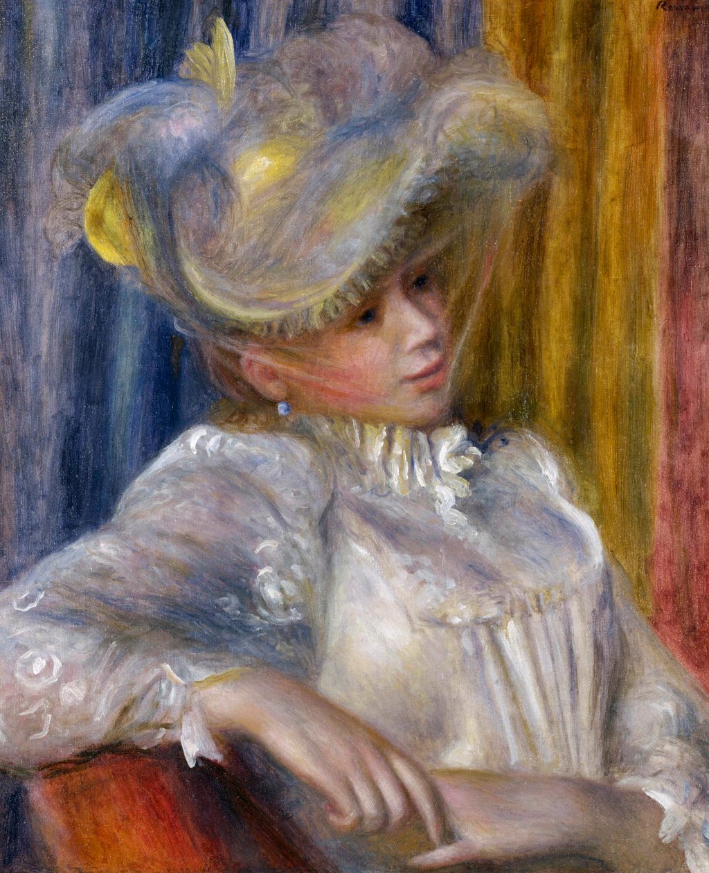 Mulher com um chapéu Mulher com um chapéu, 1891 de Pierre Auguste Renoir