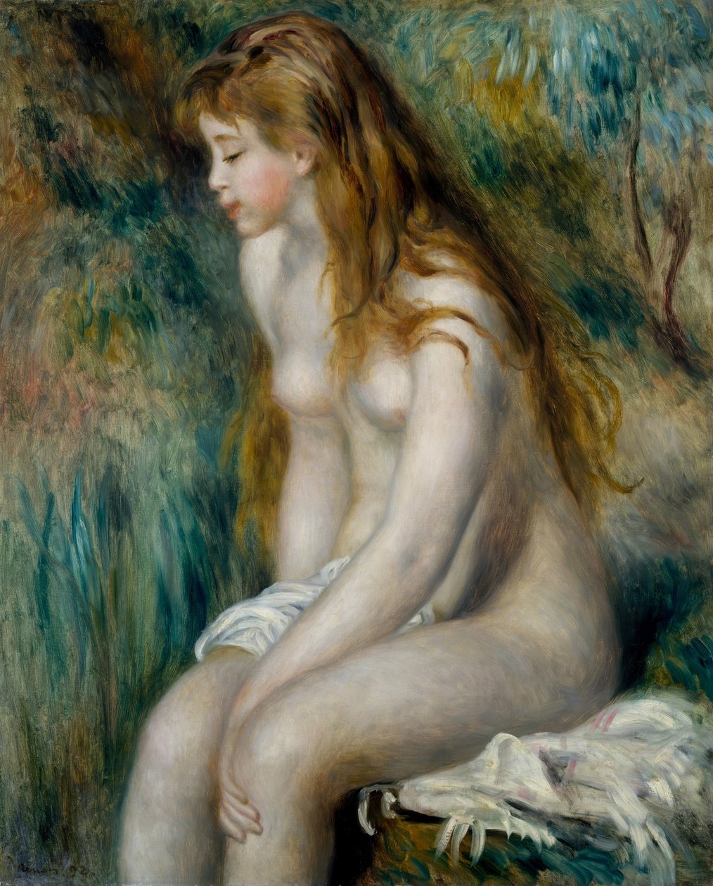 Banho de rapariga de Pierre Auguste Renoir