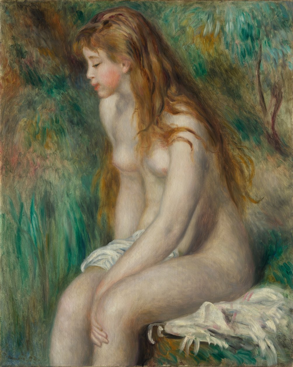 Jovem tomando banho, 1892. de Pierre Auguste Renoir