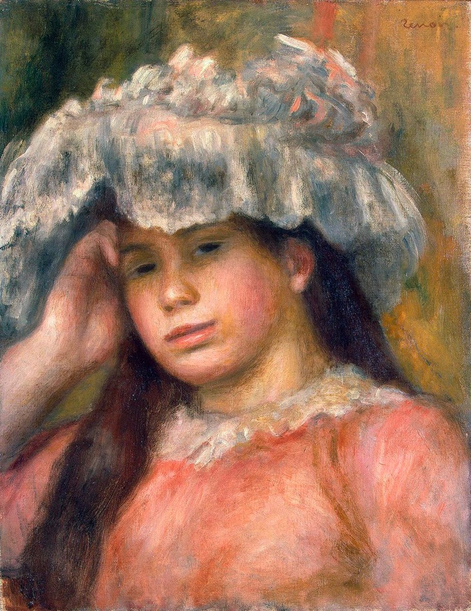 Moça de chapéu, 1892-1894. de Pierre Auguste Renoir